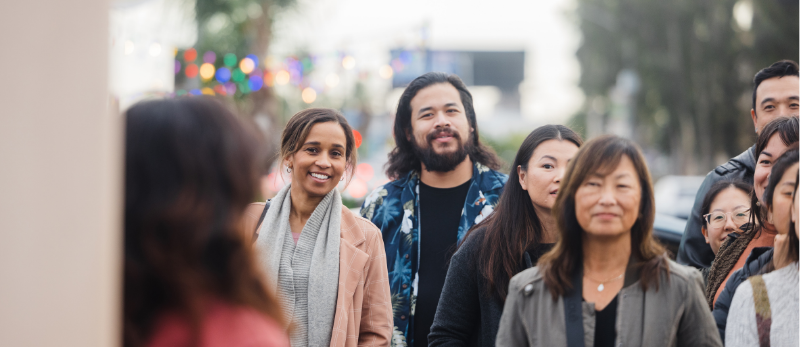 People on a walking tour